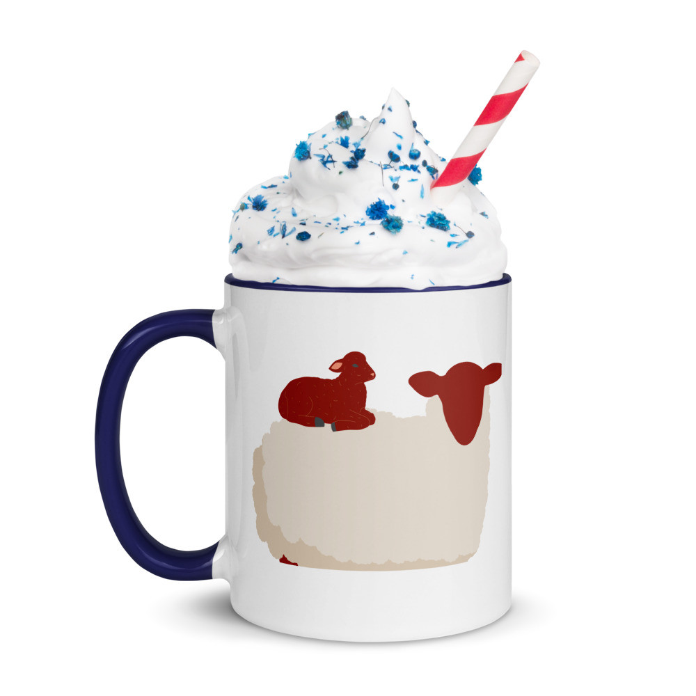 California Red Sheep Mug with Color Inside