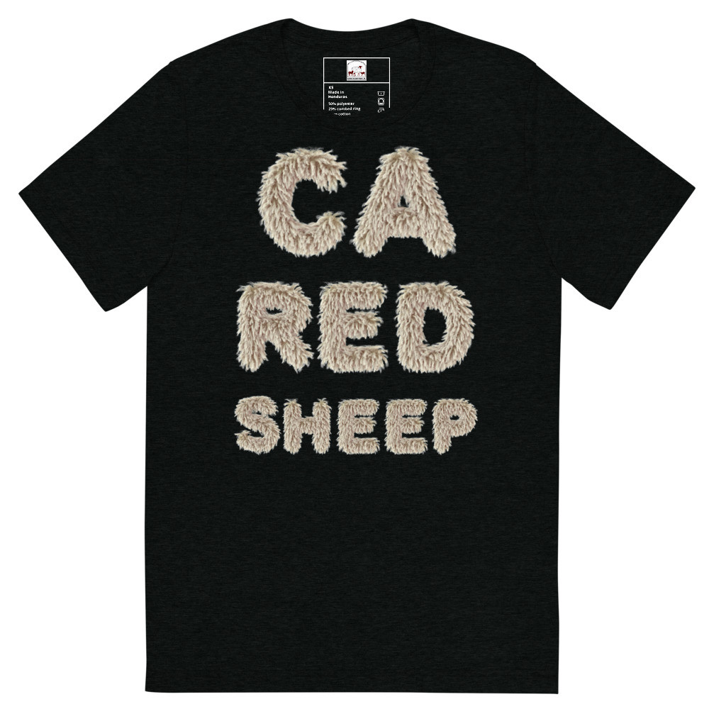 CA Red Sheep Fleece Lettered Short sleeve t-shirt