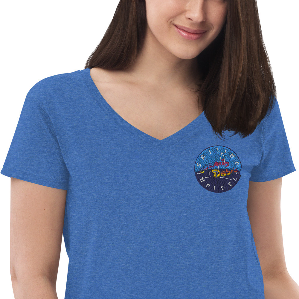 Women’s recycled v-neck t-shirt (Embroidered)
