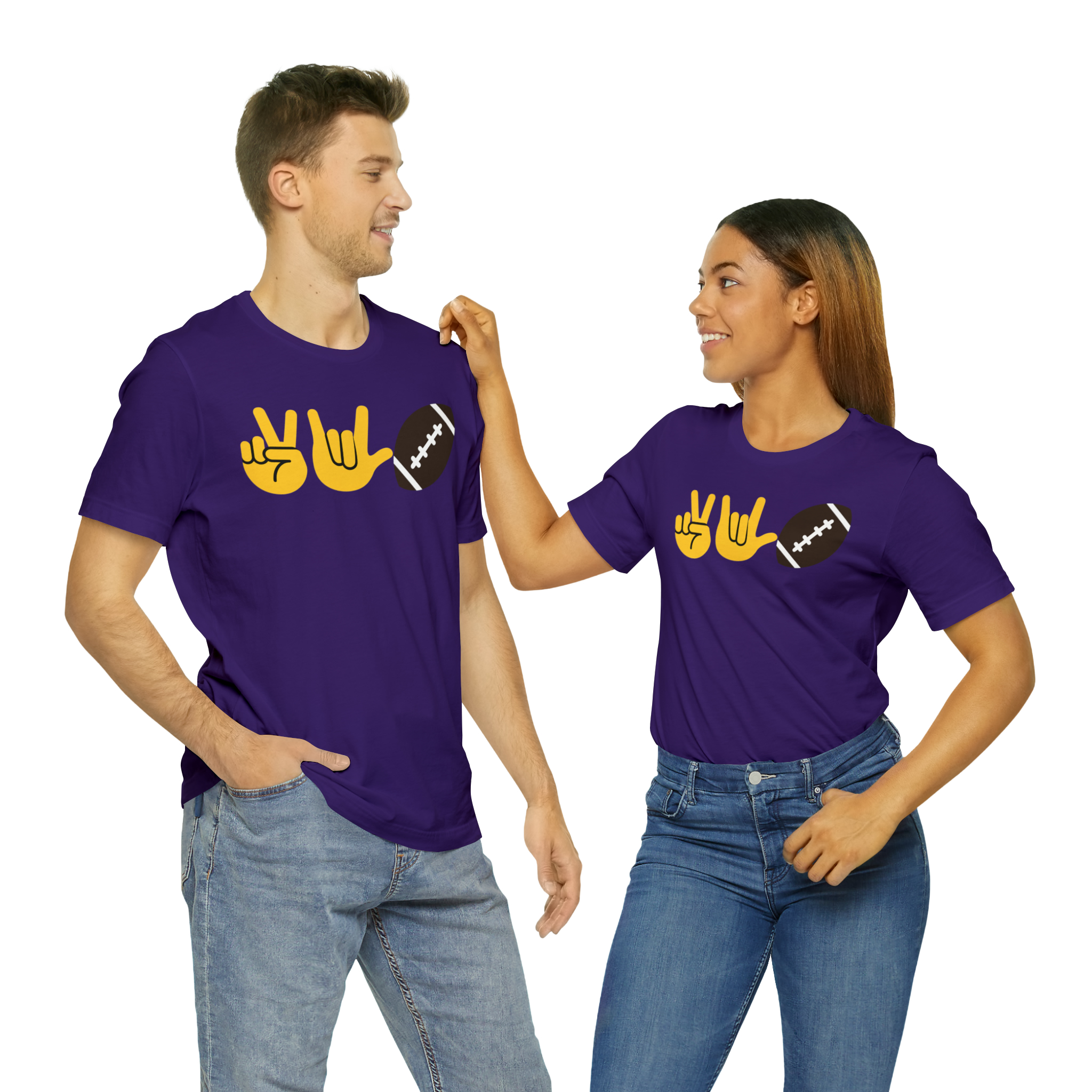 Peace ✌️ - Love 🤟 - Football 🏈 (Unisex Jersey Short Sleeve Tee)