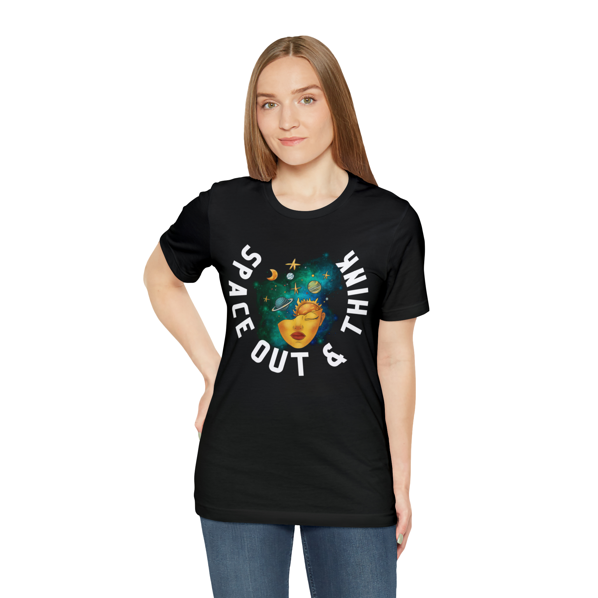Space Out & Think (Unisex Jersey Short Sleeve Tee)