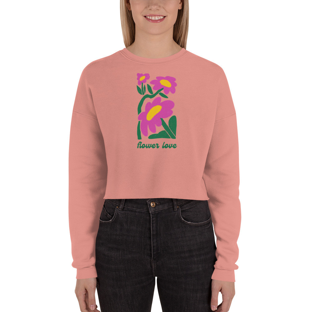 FLORAL CROP SWEATSHIRT