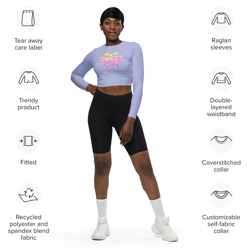 Long-sleeve crop top