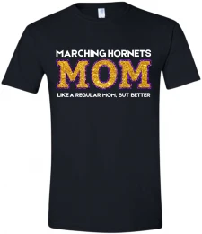 Marching Hornets Mom Faux Glitter T-shirt