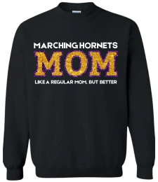 Marching Hornets Mom Faux Glitter Crewneck Sweatshirt