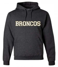 Broncos Faux Chenille Glitter Patch Hoodie