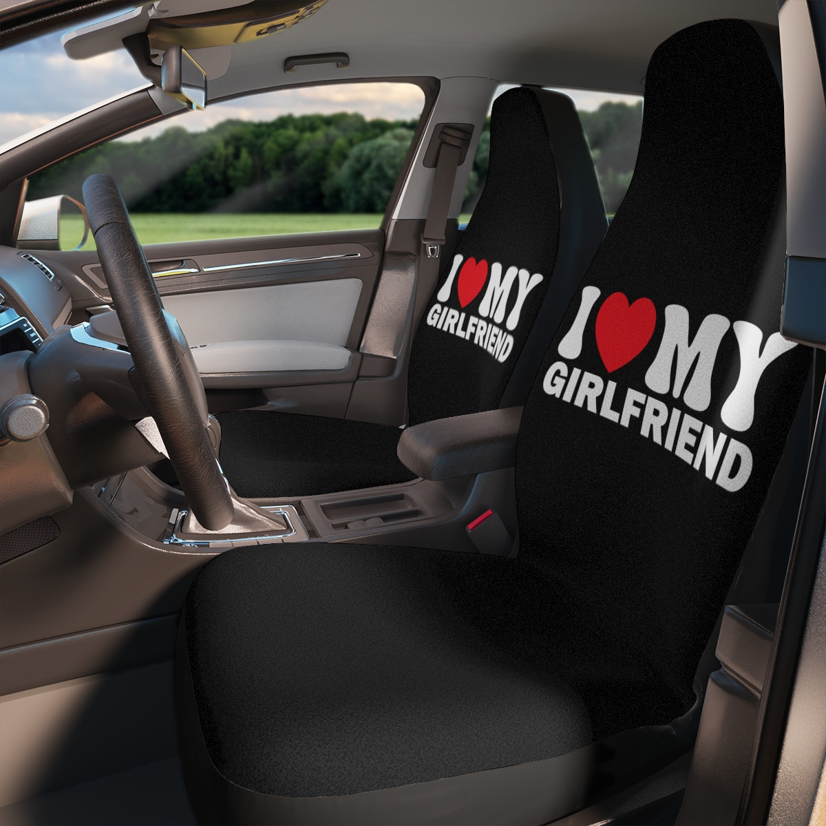 I Love My Girlfriend Car Seat Covers