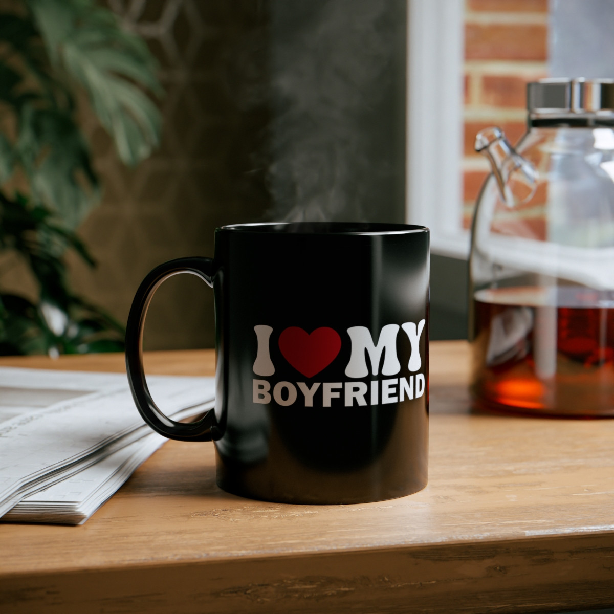 I Love My Boyfriend 11oz Black Mug
