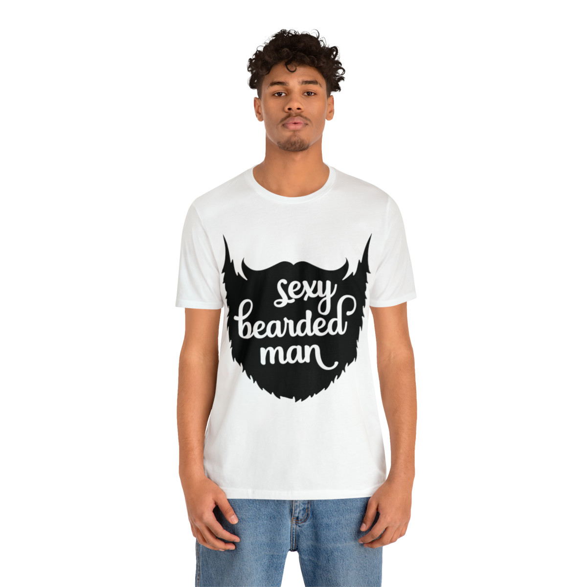 Sexy Bearded Man Unisex Jersey Short Sleeve Tee