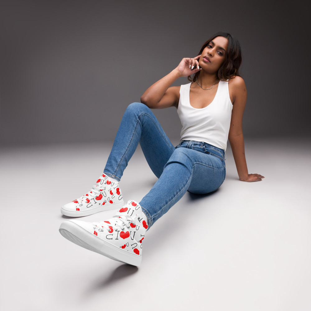 I Love You Women’s high top canvas shoes