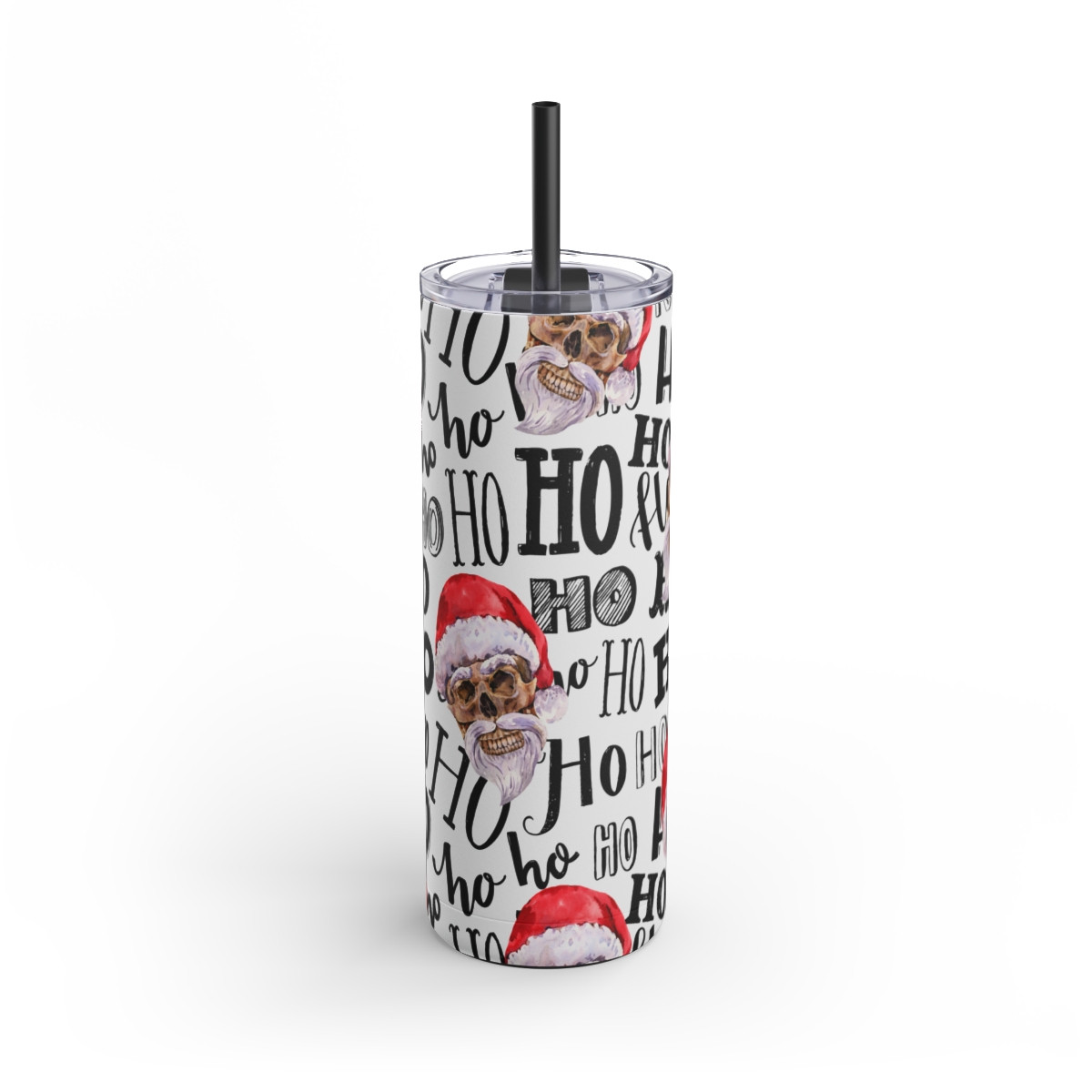 Skull Santa Skinny Matte Tumbler, 20oz
