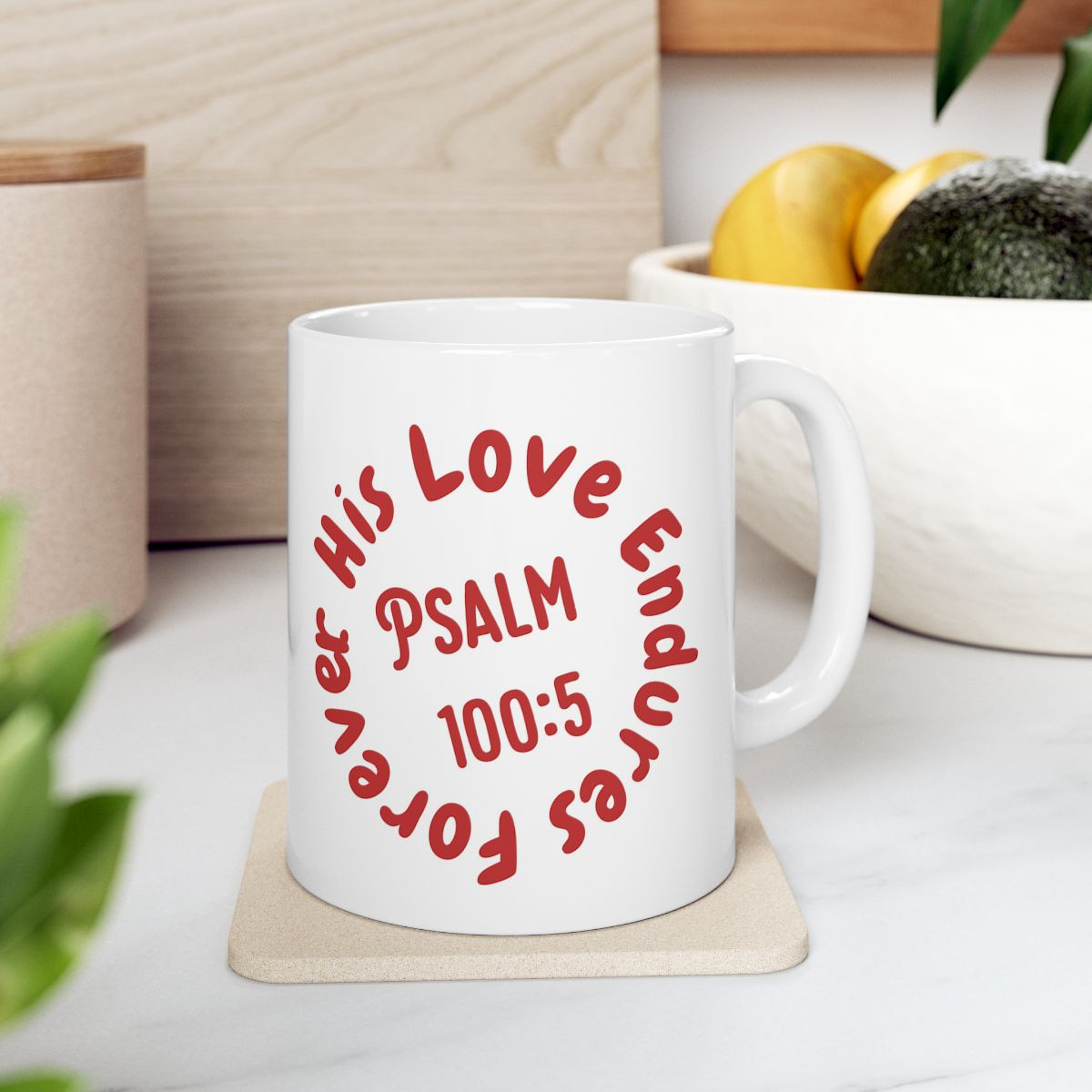 Mug - His Love Endures Forever, Christian Coffee Cup Gift