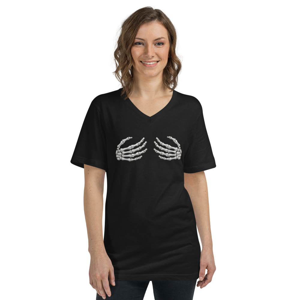 Spooky hands Unisex Short Sleeve V-Neck T-Shirt