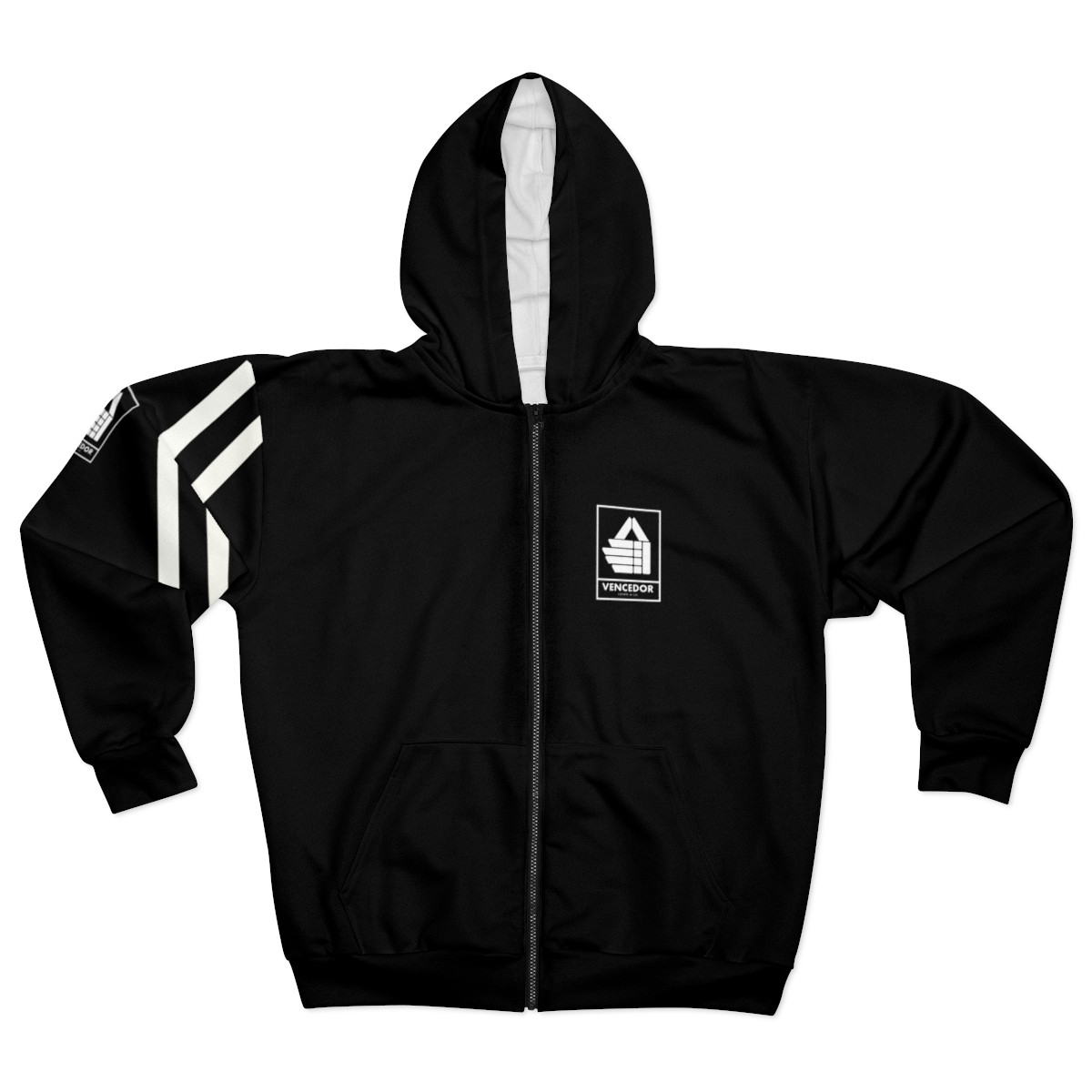 VENCEDOR “Black-Level" Brand Zip Hoodie - Elite Caliber Athlete.