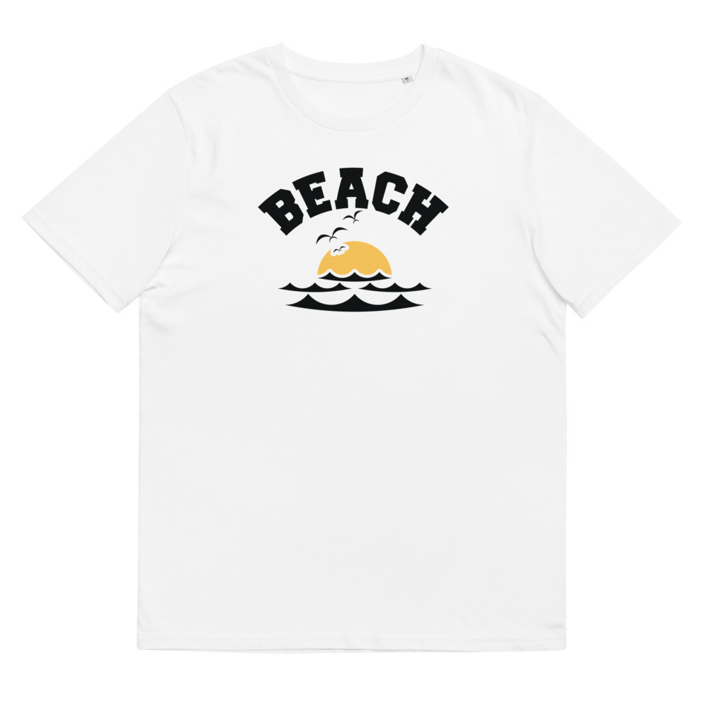 Beach Print Unisex Organic Cotton T-Shirt
