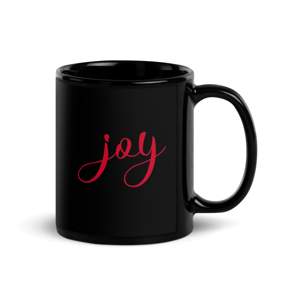 Joy - Black Glossy Mug