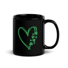 Irish Heart - Black Glossy Mug