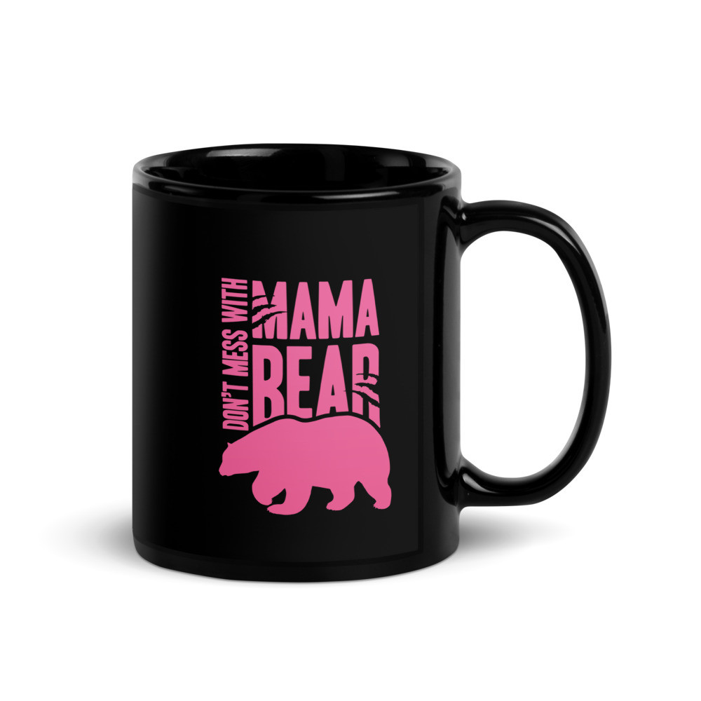 Mama Bear Black Glossy Mug