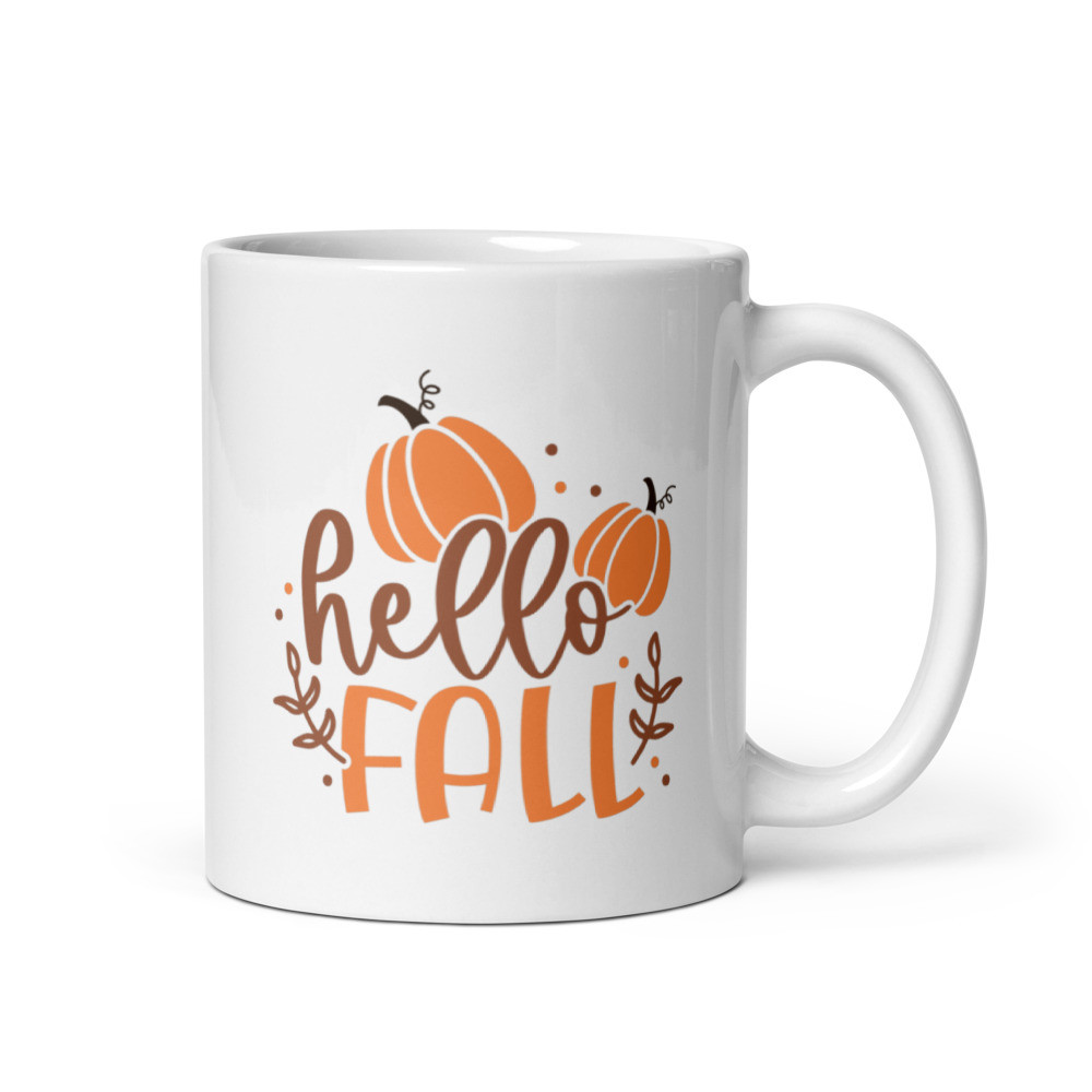 Hello Fall - White Glossy Mug