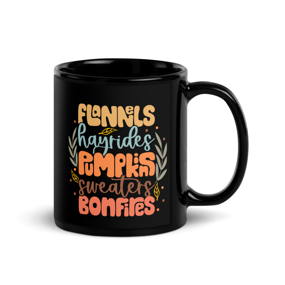 Flannels Too - Black Glossy Mug