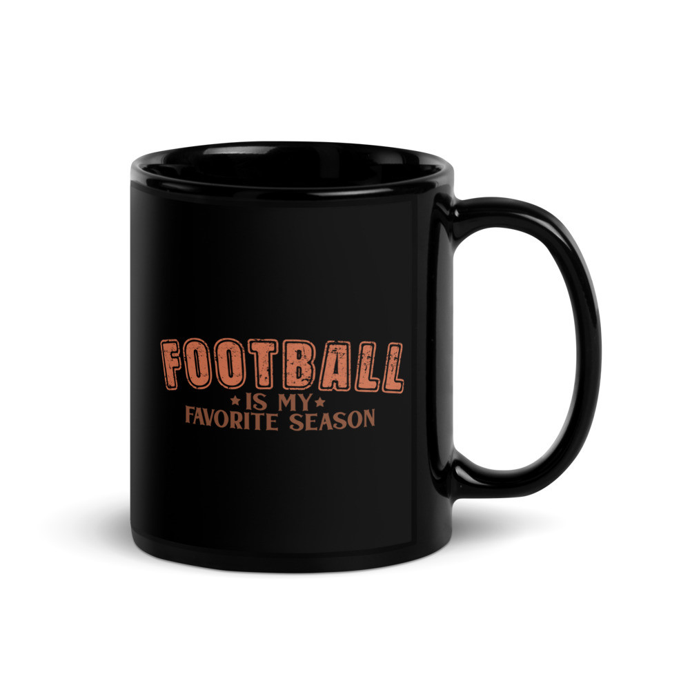 Football Fav Season - Black Glossy Mug