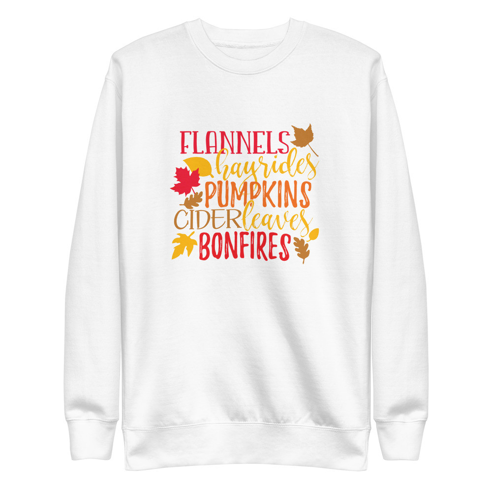 Flannels, Hayrides - Unisex Premium Sweatshirt -