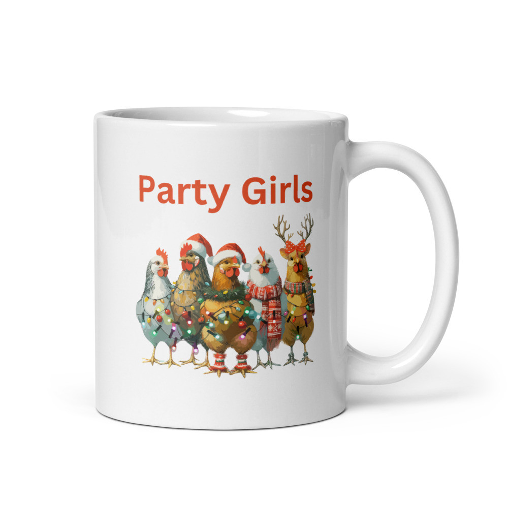 1 Party Girls White Glossy Mug