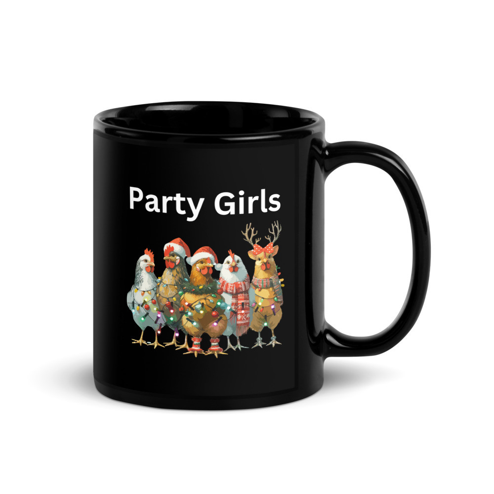 1 Party Girls Black Glossy Mug