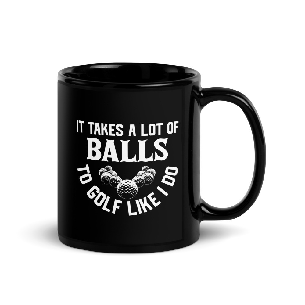 Many Balls Black Glossy Mug