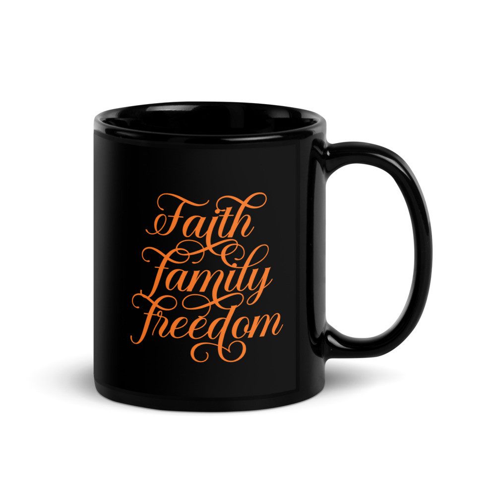 Faith Black Glossy Mug