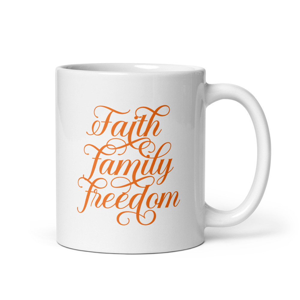 Faith White Glossy Mug