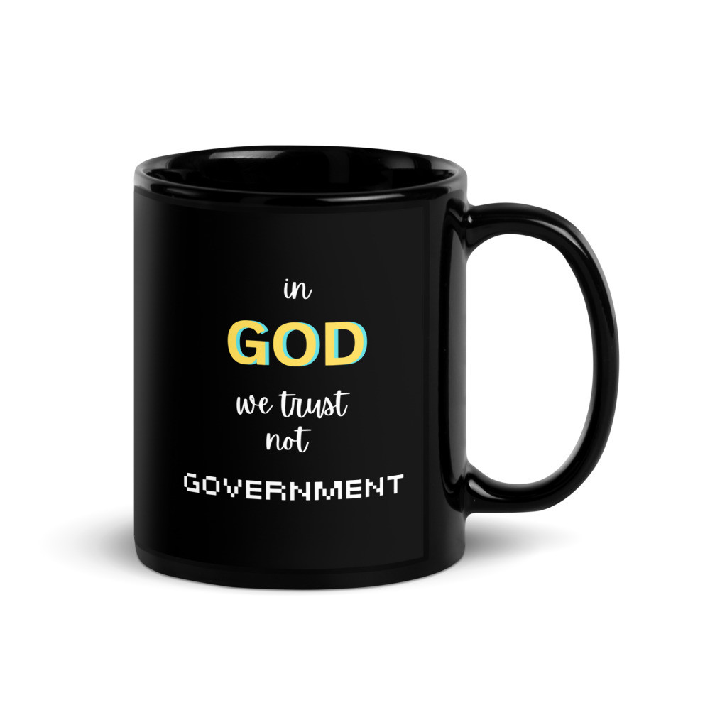 Trust God Black Glossy Mug