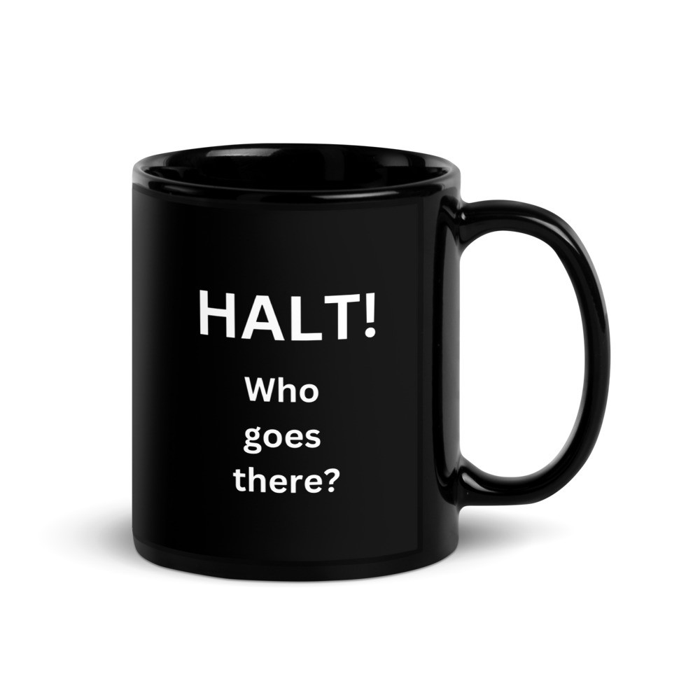 Halt Black Glossy Mug