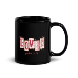 Loved Black Glossy Mug