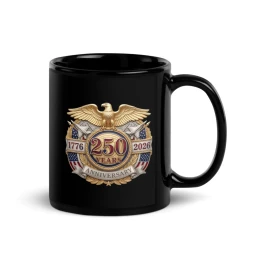 250 Year Black Glossy Mug