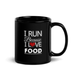 I Run Black Glossy Mug