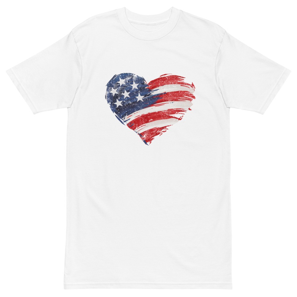 USA Heart Men’s Premium Heavyweight Tee
