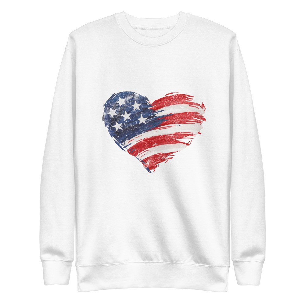 USA Heart Unisex Premium Sweatshirt