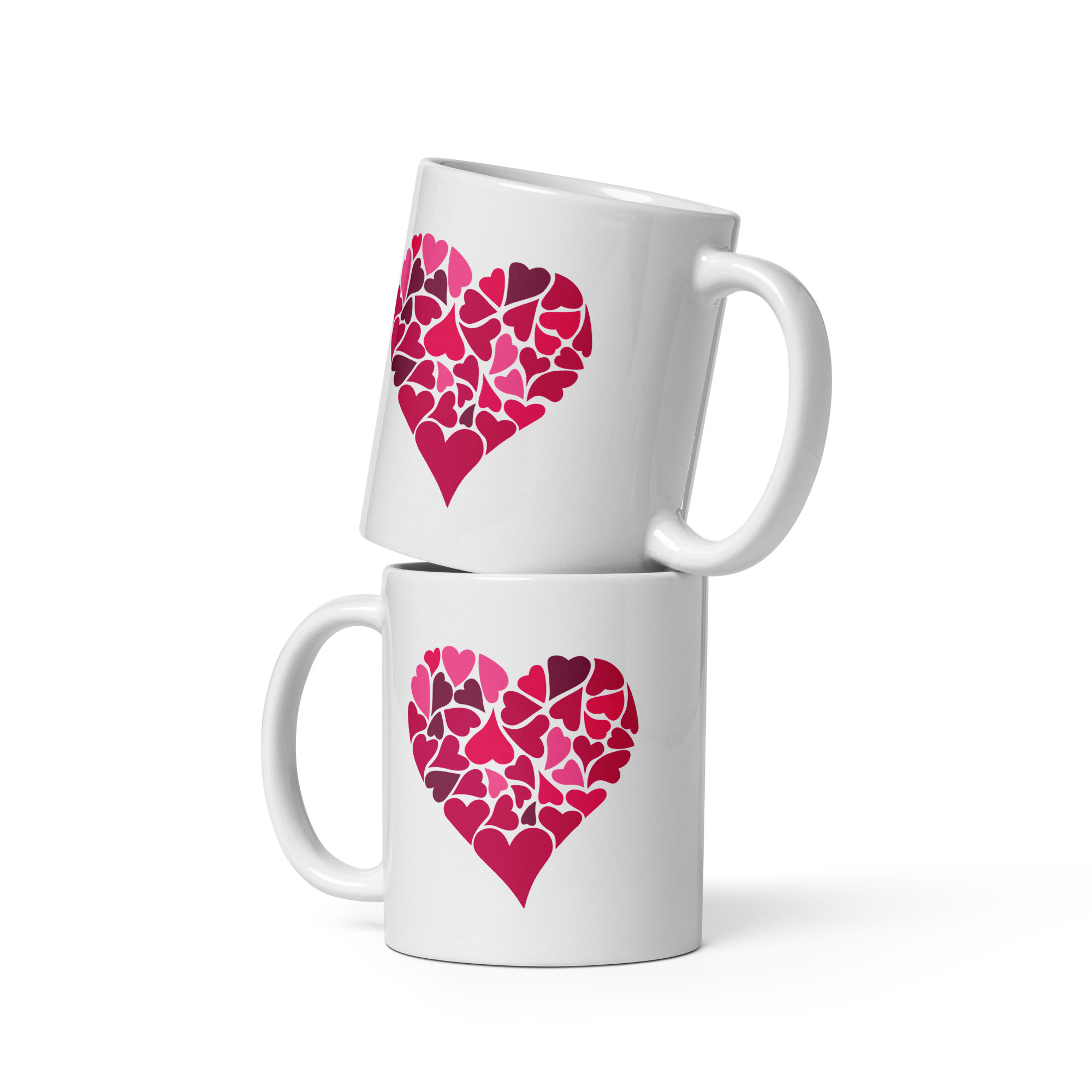 Hearts in Heart - White Glossy Mug