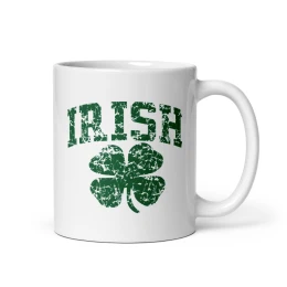 Irish White Glossy Mug