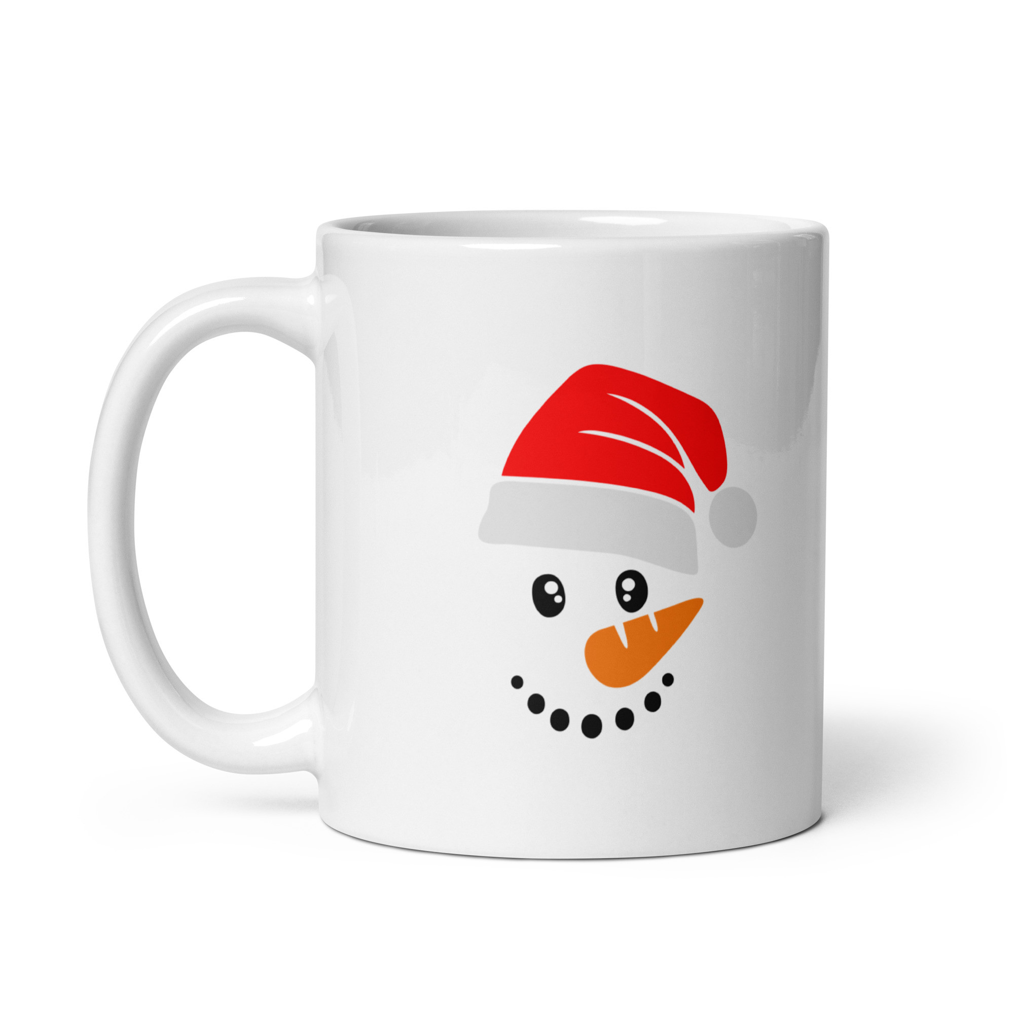 Santa Snowman White Glossy Mug