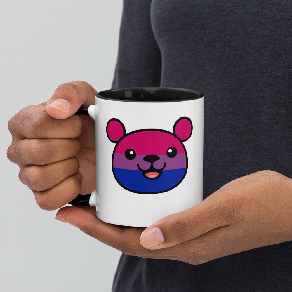 Bisexual Flag Teddy Mug with Colour Inside