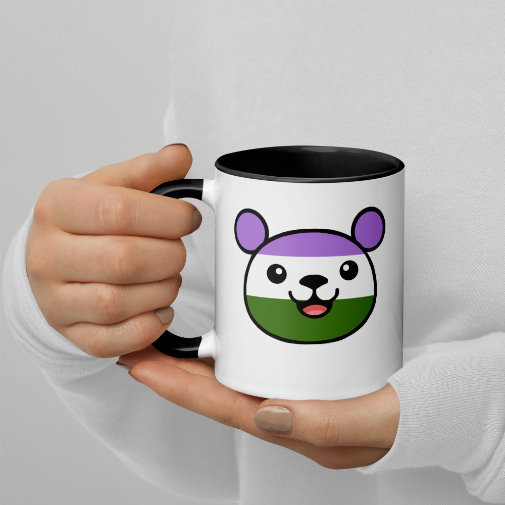 Gender Queer Flag Teddy Mug with Colour Inside