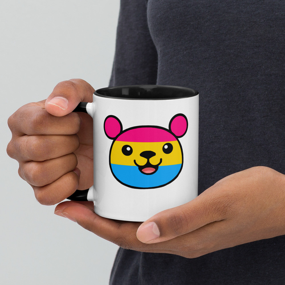 Pansexual Flag Teddy Mug with Colour Inside