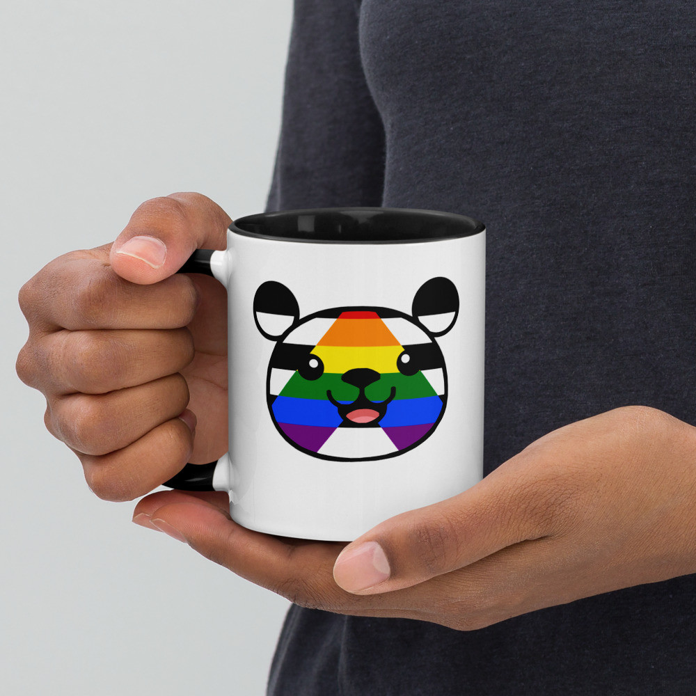 Straight Ally Flag Teddy Mug with Colour Inside