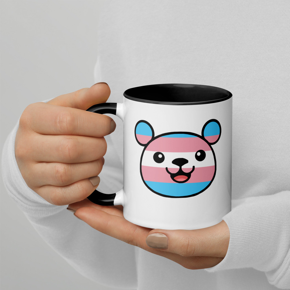 Transgender Flag Teddy Mug with Colour Inside