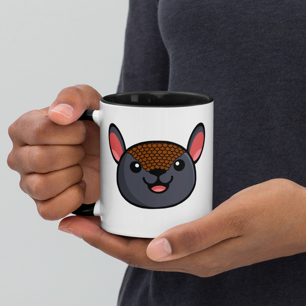 Alejandro the Armadillo Mug with Colour Inside