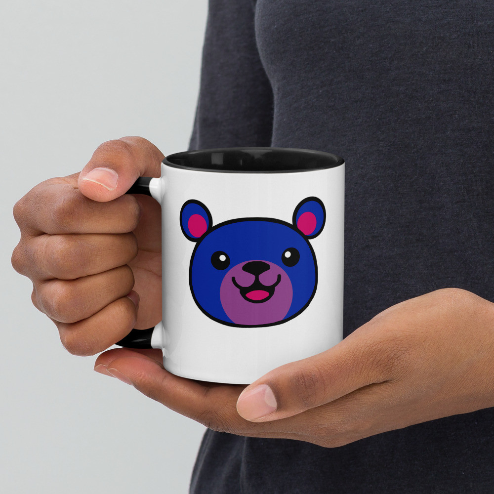 Bisexual Flag Colours Teddy Mug with Colour Inside