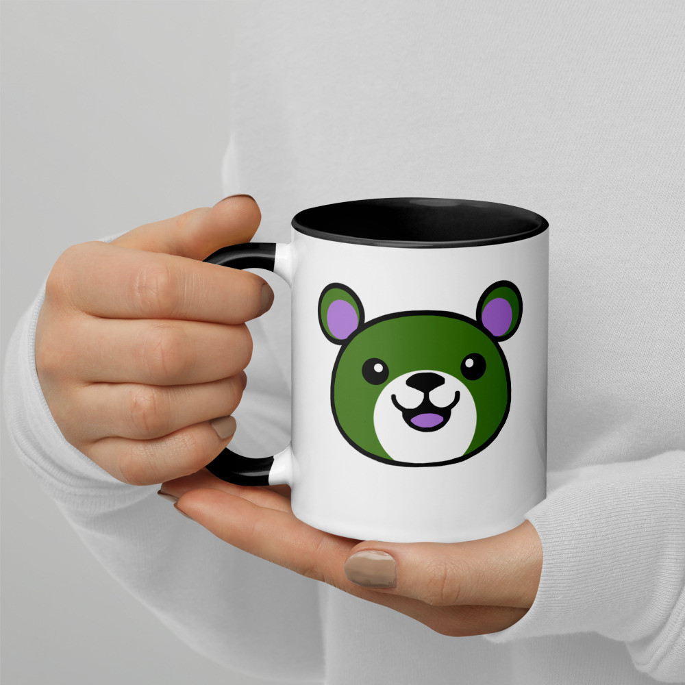 Gender Queer Flag Colours Teddy Mug with Colour Inside