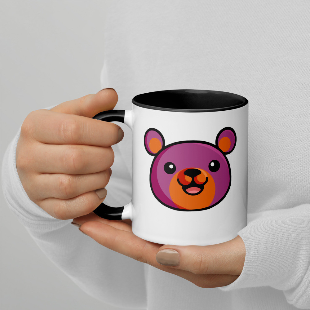 Lesbian Flag Colours Teddy Mug with Colour Inside